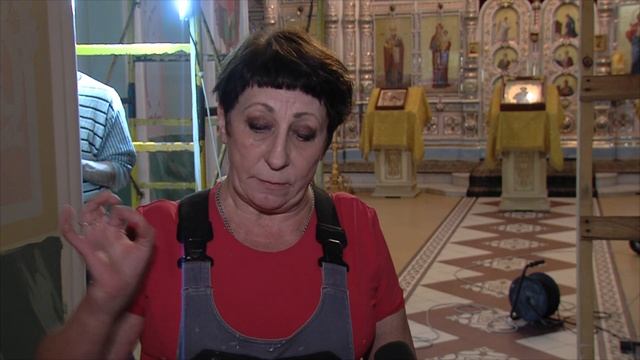 Альфрейщики наносят гризаль продолжается роспись Симеоновского собора смотреть онлайн