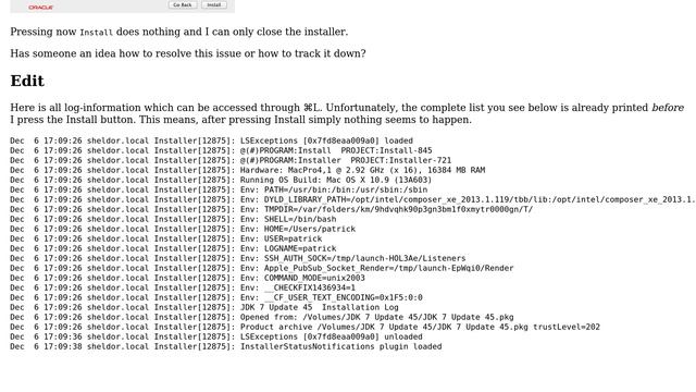 Apple: Installer of Oracle jdk-7u45-macosx-x64 hangs on Mavericks (2 Solutions!!) смотреть онлайн