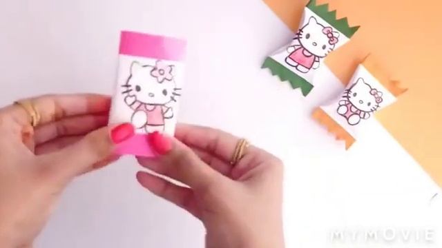 Cute Gift Idea/ Diy Hello Kitty Chocolate Gifts Packet Tutorial/ Diy Gift Idea/ Origami Mini Gift