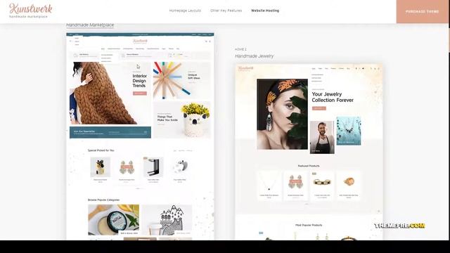 Kunstwerk - Handycraft Marketplace WordPress Theme etsy arts Easy Create Website смотреть онлайн