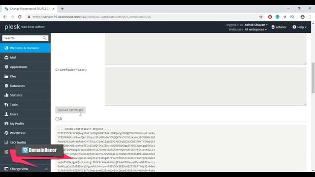 Install SSL Certificate in Plesk : DomainRacer смотреть онлайн