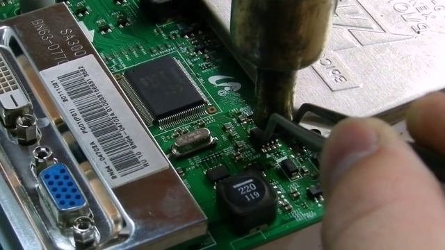 Ремонт, прошивка монитора Samsung LS22A300B, нет изображения, черный экран смотреть онлайн