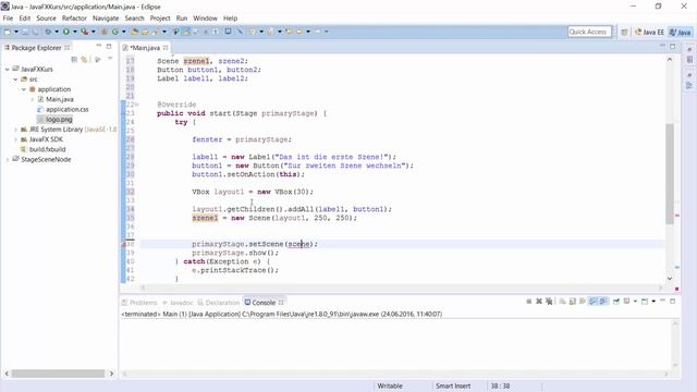 006 JavaFX 8 GUI - Tolle Benutzeroberflächen bauen - Zwischen Szenen Wechseln смотреть онлайн
