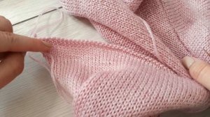 Пришиваем рукав иглой по закрытым петлям. Красивый шов. Мастер-класс. Вязание спицами