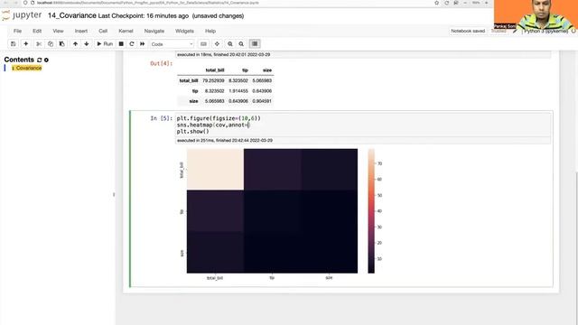 #15 Covariance between x and y | covariance | PyCSR | Learn Python Online with Pankaj Soni смотреть онлайн