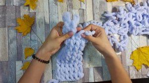 Самая простая повязка на голову из Alize Puffy. Мастер класс за 10 минут.