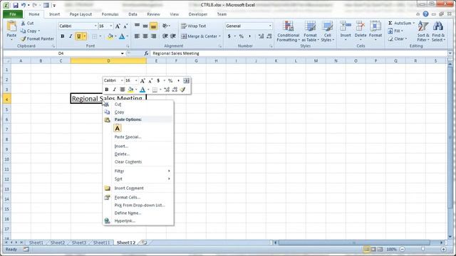Excel 2010 Shortcut - Formatting Text as Underlined: Ctrl + U смотреть онлайн