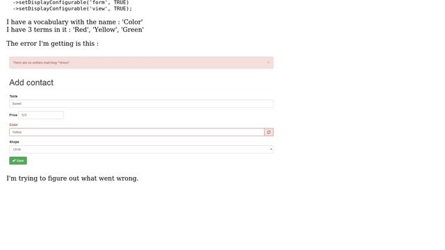 Drupal: There are no entities matching. BaseFieldDefinition entity reference error for taxonomy смотреть онлайн