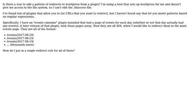 Wordpress: Handle regular expression based redirects without .htaccess смотреть онлайн