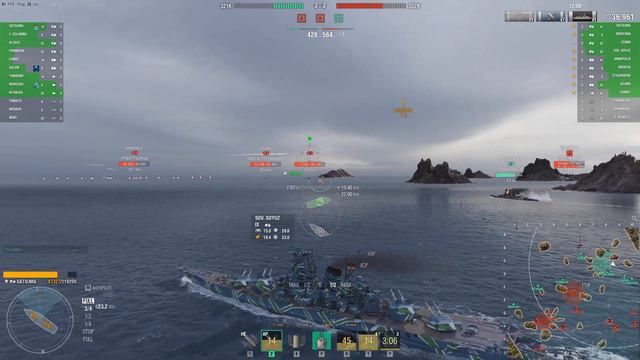 #0882 World of Warships Satsuma 140k 4K HDR 60 FPS japanese super bb random смотреть онлайн