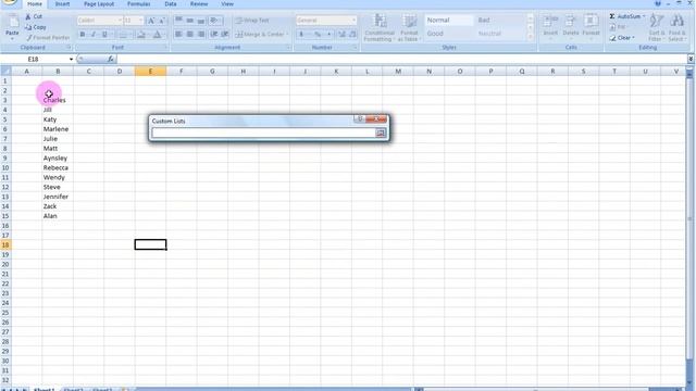 Create Custom Lists in Microsoft Excel 2007 смотреть онлайн