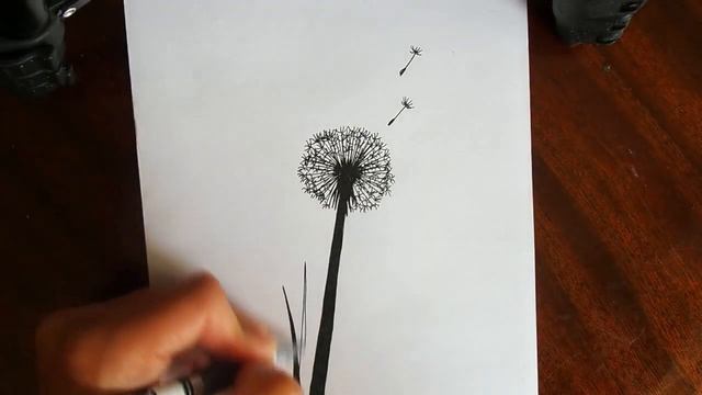 Drawing a dandelion / Рисуем одуванчик смотреть онлайн