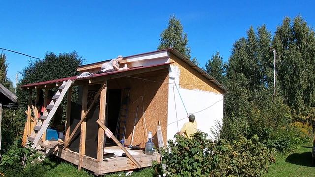 Каркасный дом в 2 руки. 6х6. Часть 11.5. Мелочи. Докраска. Электричество. смотреть онлайн