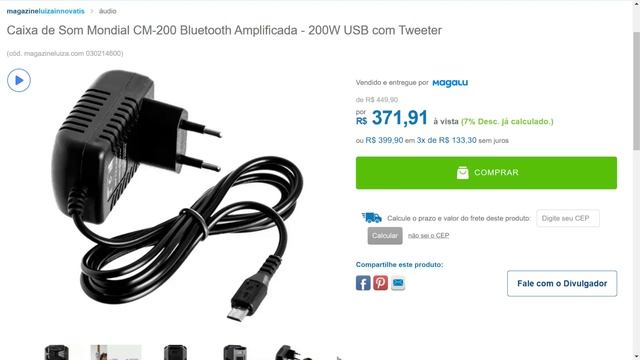 Caixa de Som Mondial CM-200 Bluetooth Amplificada - 200W USB com Tweeter смотреть онлайн