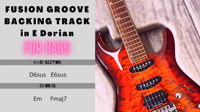 Fusion Groove BASS Backing Track In E Dorian