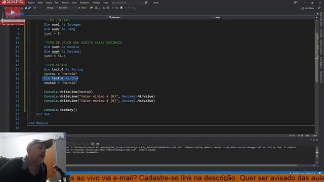 Variáveis e Constantes (Integer, Long, Double, Decimal, String, Char, Boolean, Date) смотреть онлайн