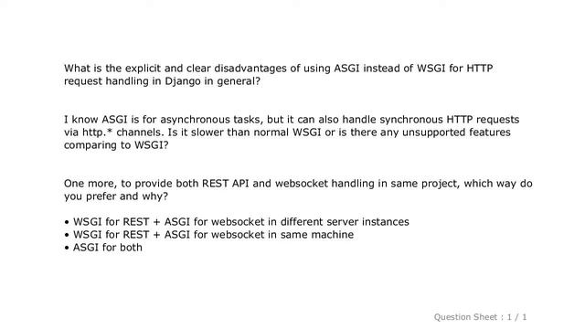 Django : Disadvantages of using ASGI instead of WSGI смотреть онлайн