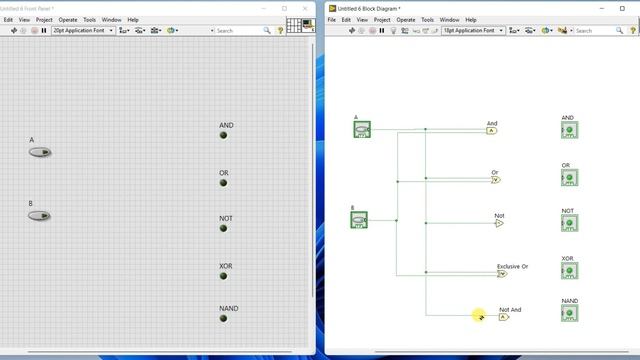Boolean operations: AND, OR, XOR, NOT and NAND operation using LABVIEW смотреть онлайн