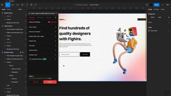 FIGMA DESIGN TO CODE WITH ANIMA