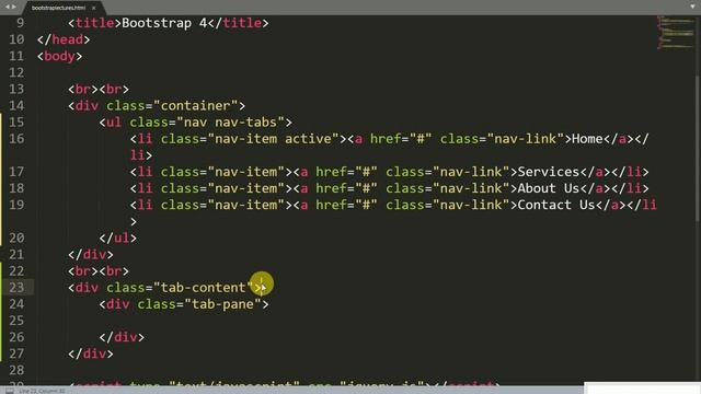 Lec # 21 Navigation Tabs in Bootstrap 4 Urdu Hindi Bootstrap 4 Navigation Tabs Tabs Content Pane IT смотреть онлайн
