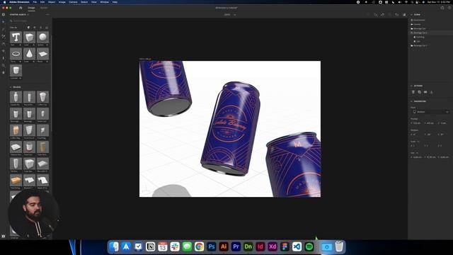Adobe Dimension CC Tutorial 3D Can Mockup For Beginners | Creating A Brand Mockup