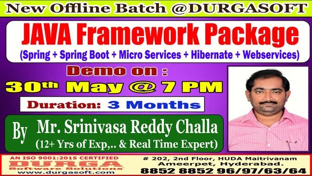 JAVA Framework Package Offline Training @ DURGASOFT смотреть онлайн