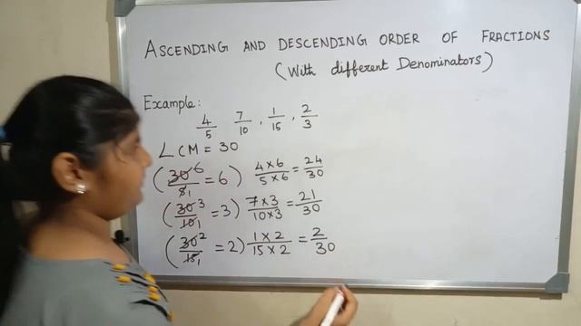 Fractions - ascending and descending order of fractions with different denominator. смотреть онлайн