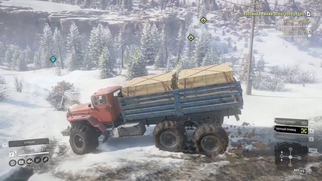 SnowRunner. Кольский полуостров. Имандра. Поручение "Починка линии электропередач" ОТКРЫВАЕМ ГАРАЖ. смотреть онлайн