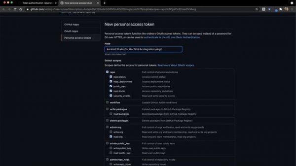 How to Integrate Github Login with Android Studio using Personal Access Token Authentication