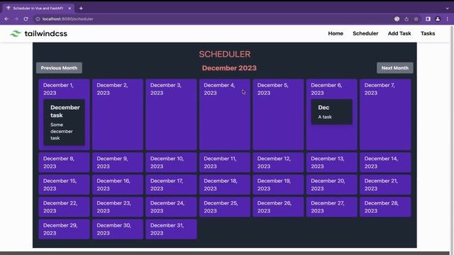 Task Calendar Scheduler in Vue and FastAPI смотреть онлайн