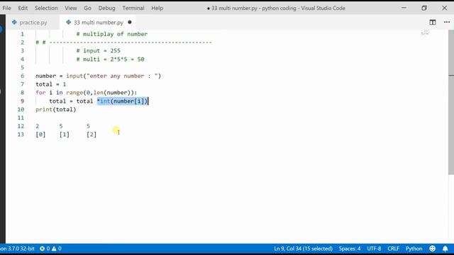 Solution-Exercise 1*2*3 Multiply of number || Python tutorials in hindi смотреть онлайн