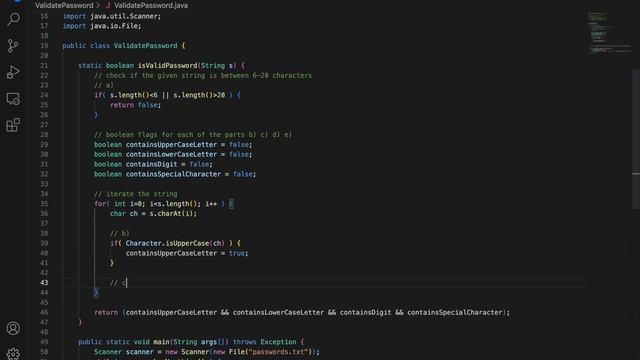 Java program to validate a password String смотреть онлайн