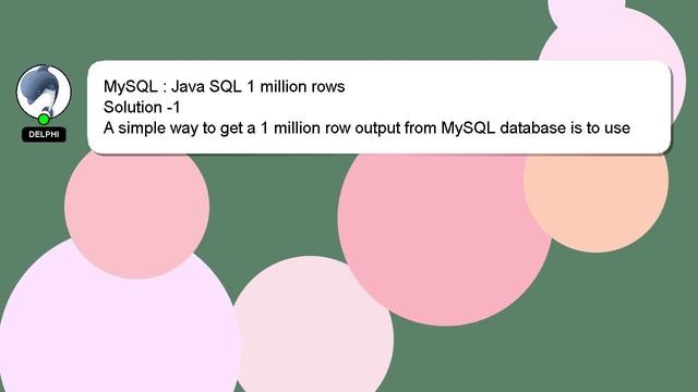 MySQL : Java SQL 1 million rows смотреть онлайн