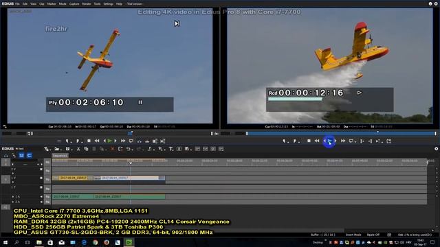 Editing 4K video in Edius Pro 8 with Core i7-7700 смотреть онлайн