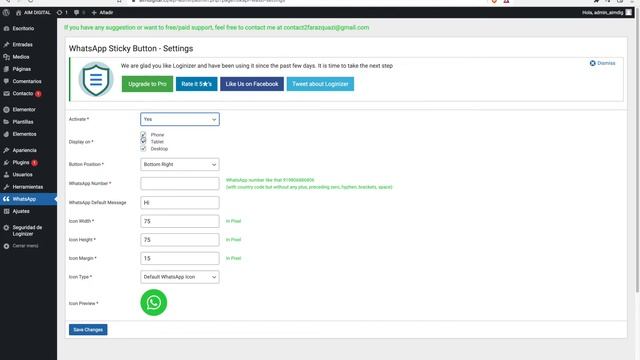 Cómo instalar el plugin de Whatsapp para tu sitio web 2022 Wordpress (GRATIS) смотреть онлайн