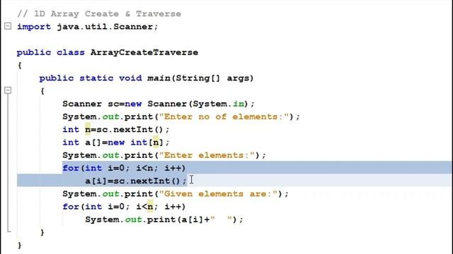 Data Structure using Java: 1D Array Create & Traverse смотреть онлайн