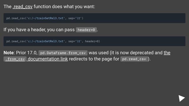 How to load a tsv file into a Pandas DataFrame? смотреть онлайн