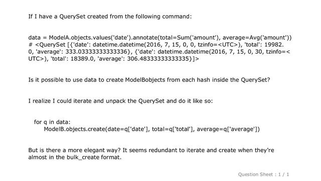 Django : Django bulk create objects from QuerySet смотреть онлайн