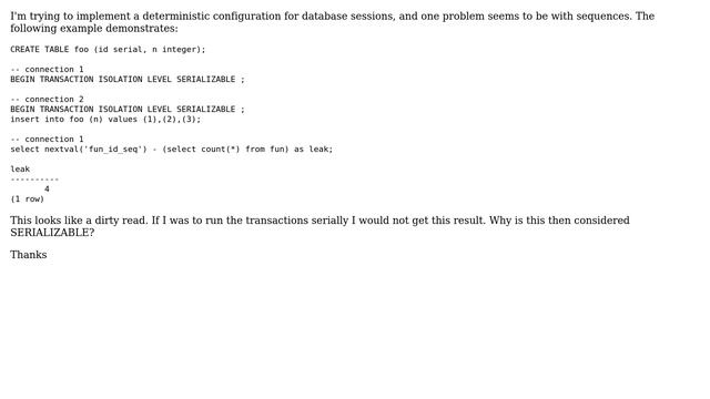 SERIALIZABLE transaction information leak via serial смотреть онлайн