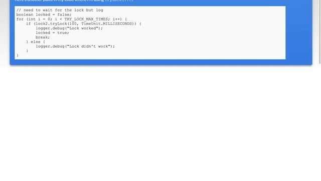 Use case for Lock.tryLock() смотреть онлайн