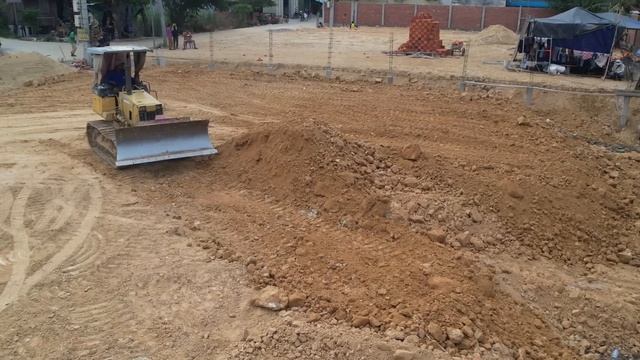 Wonderful To New Update 95% By Bulldozer Pushing Soil In The Small Project With Dump Truck Moving смотреть онлайн