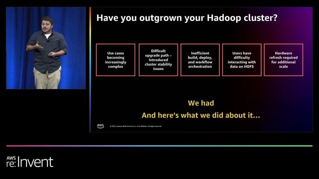 AWS re:Invent 2022 - Migrating to Amazon EMR to reduce costs and simplify operations (ANT337) смотреть онлайн