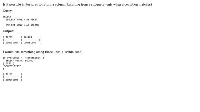 Databases: Can a `Select` Subquery be conditionally returned? (3 Solutions!!) смотреть онлайн
