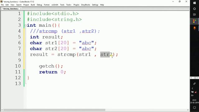STRCMP() Function in C | How to Compare Two Strings in C - Part 2 смотреть онлайн