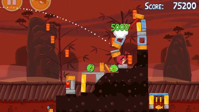 Angry Birds Seasons Level 1-5 - Mighty Dragon Eagle - 100% - Total Destruction - Year of the Dragon смотреть онлайн