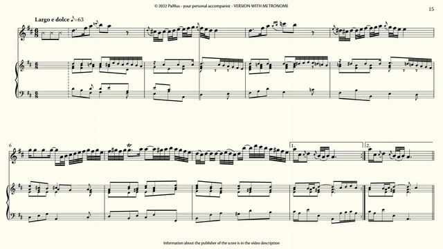 Johann Sebastian Bach: Sonata in B minor for Flute BWV 1030 - Piano accompaniment 442Hz смотреть онлайн