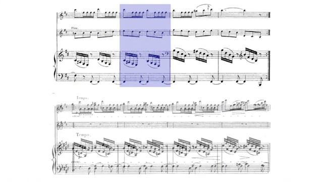 🎼 Réné de BOISDEFFRE - Sérénade [FLUTE, VIOLIN & PIANO] (Sheet Music Scrolling) смотреть онлайн