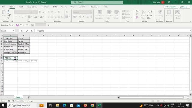 tocol and torow function in excel | transfer data into row and column from different columns смотреть онлайн