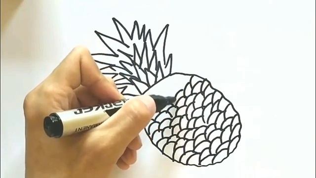 Pineapple drawing for children /Рисунок ананаса для детей / ананас сурет салу /сурет салу уйрену смотреть онлайн
