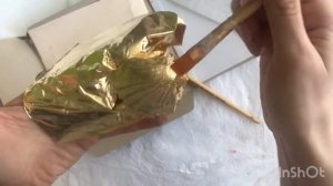 Быстрое золочение листовой поталью на ракушке / Обзор материалов love2art поталь и клей для потали
